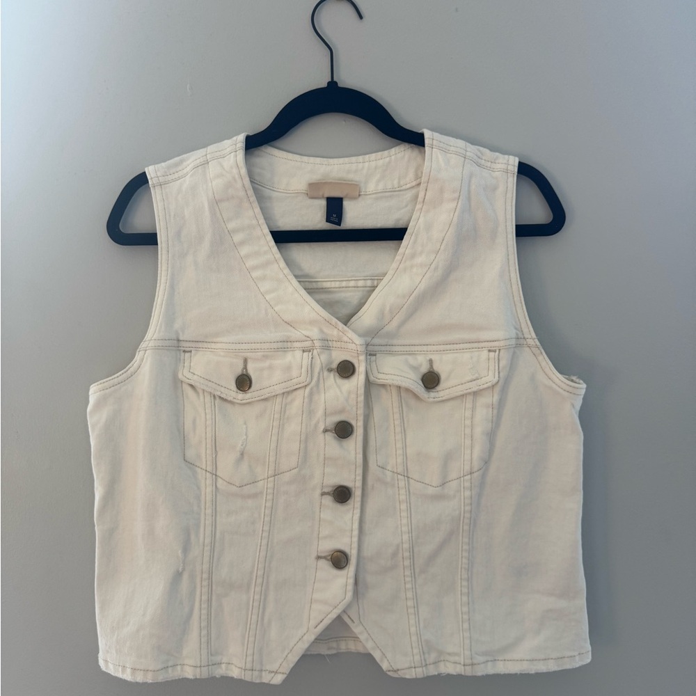 Universal Thread Cream Button-Down Vest